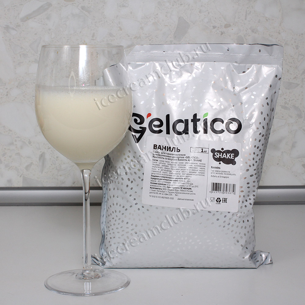 Первое дополнительное изображение для товара Смесь для молочного коктейля Gelatico SHAKE "Ваниль", 1 кг
